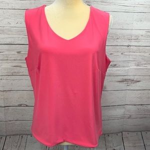 CAbi v-neck double layer tank top pink XL